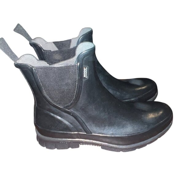 Bogs Womens Amanda Slip-On Rubber Boots Black Size 7 - Picture 4 of 7